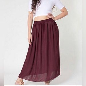 American Apparel Chiffon Maxi Skirt, Maroon